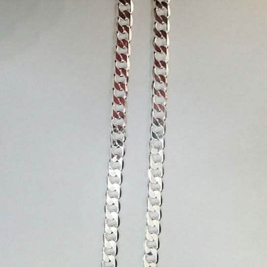 White Unisex Cuban Link Chain 24"