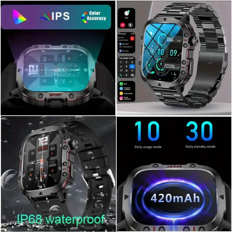 Wireless Talk Fitness AI Voice Outdoor 100+ Sports Mode Outdoor Smart Watch