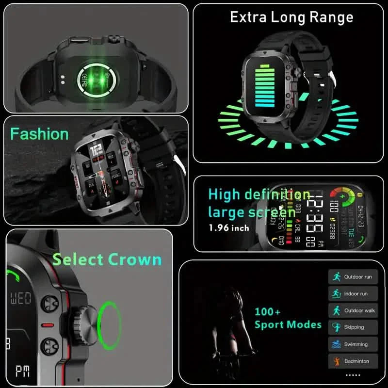 Wireless Talk Fitness AI Voice Outdoor 100+ Sports Mode Outdoor Smart Watch