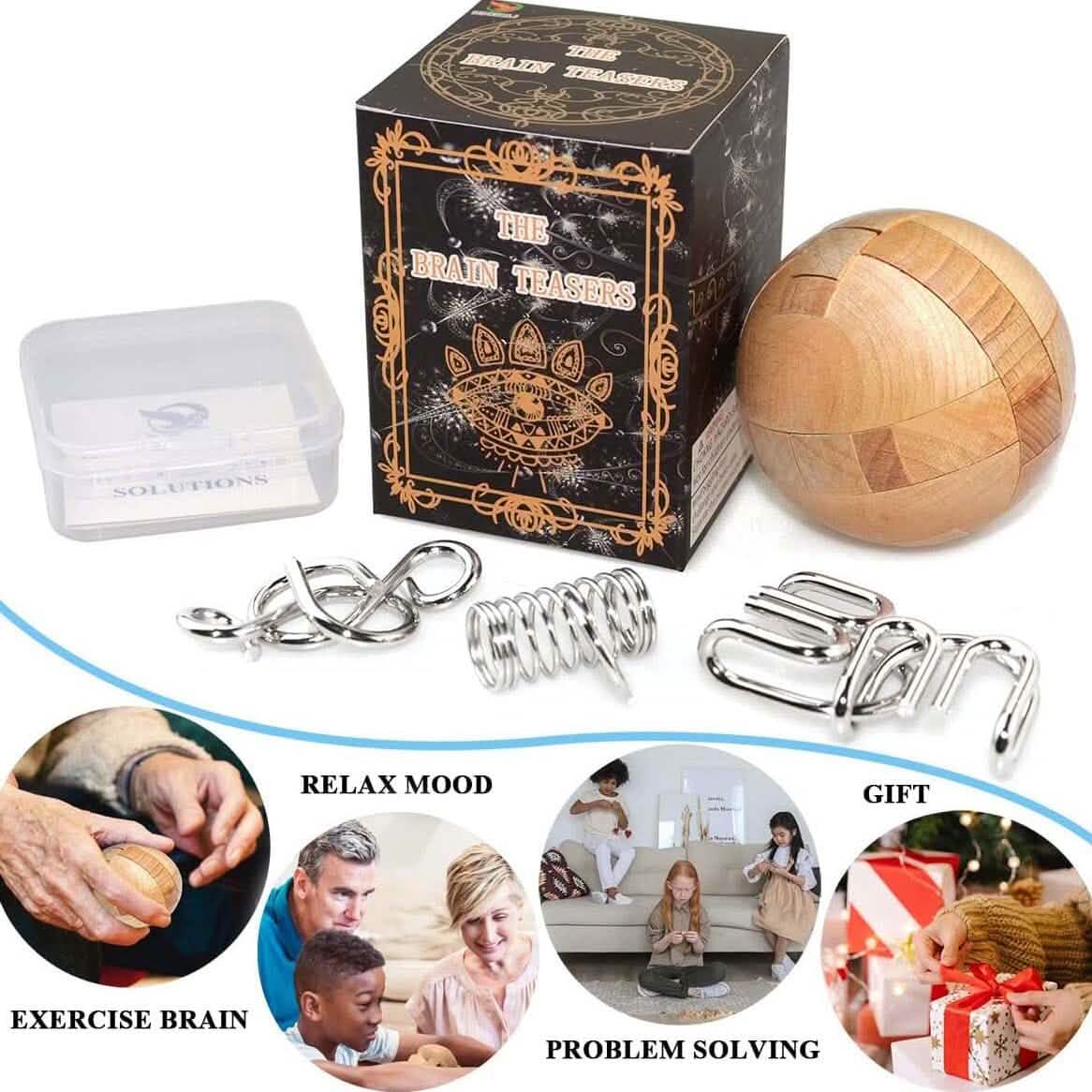 Wooden Puzzle Magic Ball Brain Teasers Toy Intelligence Game